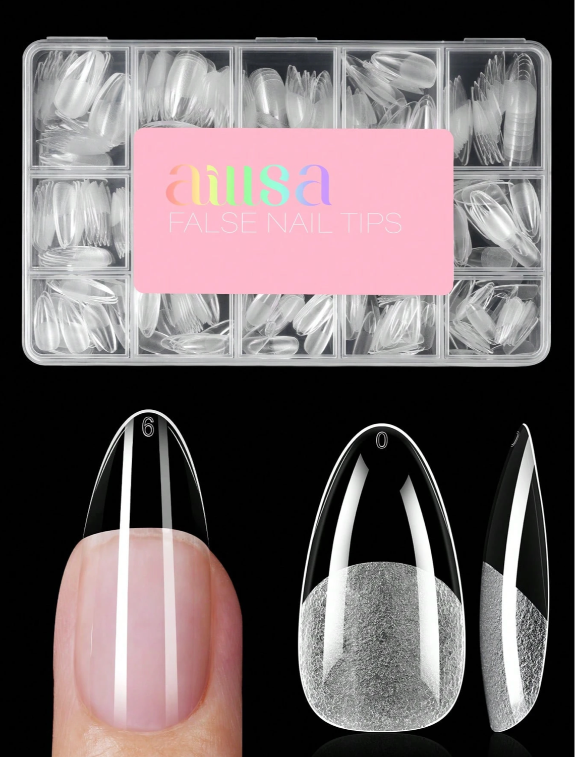 Medium Almond Shaped Acrylic Nail Tips
