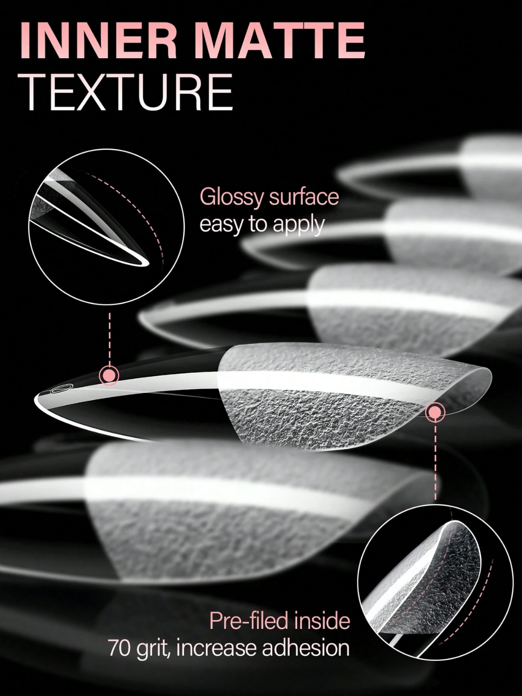 Medium Almond Shaped Acrylic Nail Tips