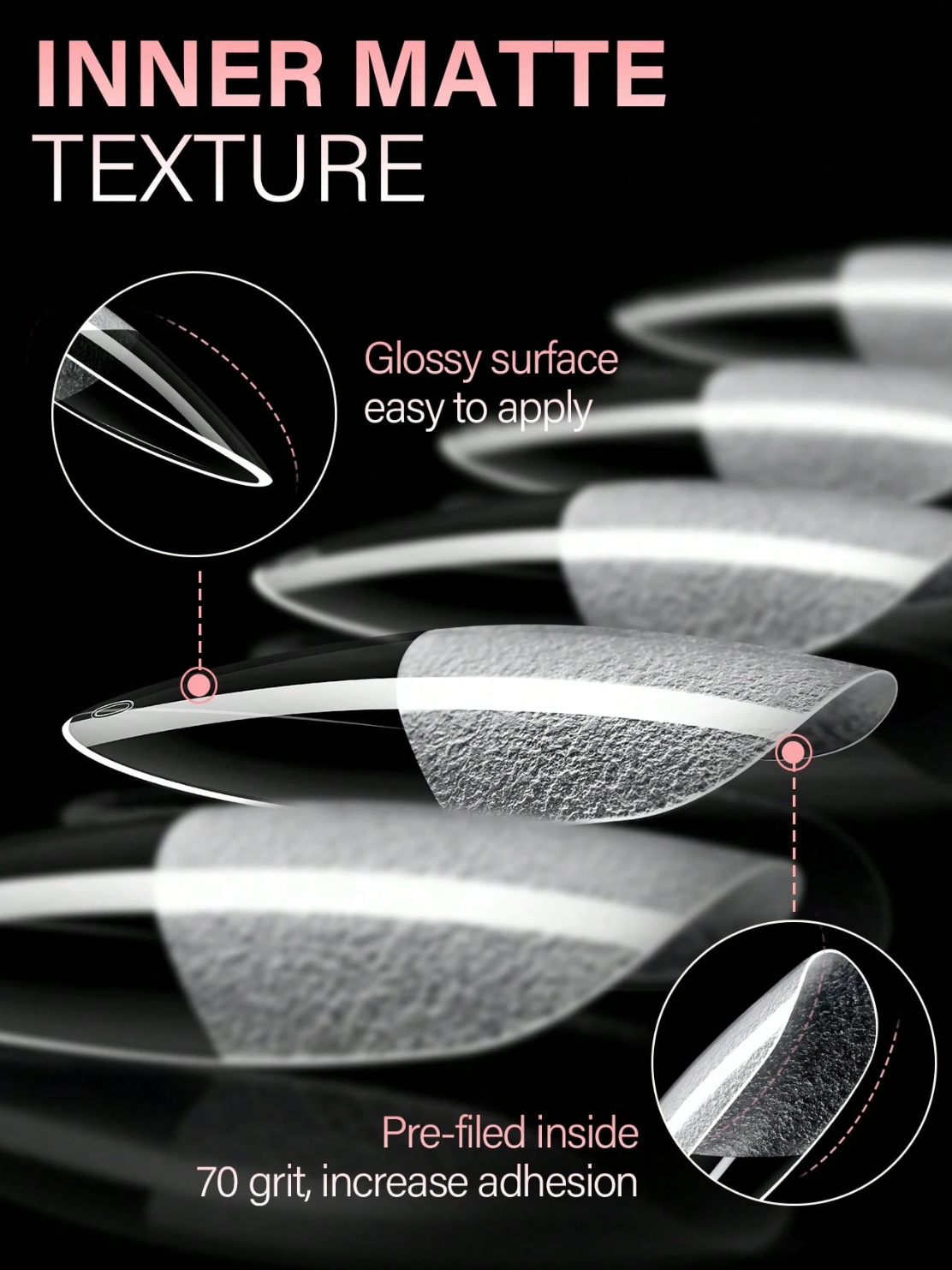 Medium Almond Shaped Acrylic Nail Tips