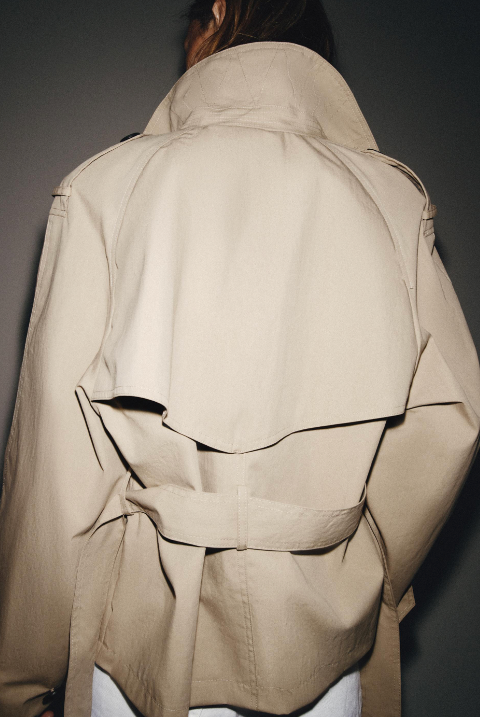 Jacket With Shoulder Pads and Belt