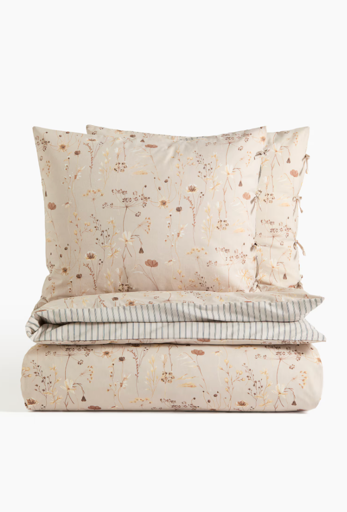 Floral-Print King/Queen Duvet Cover S