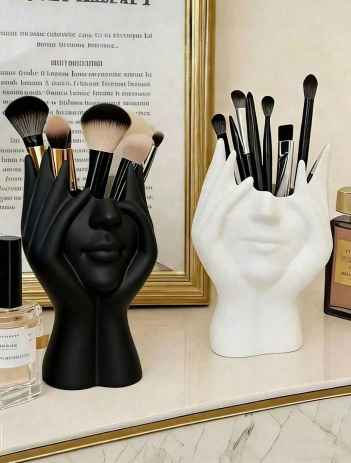 Handmade Resin Human Body Makeup Brush Holder
