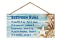 Bathroom Beach Shell Wooden Checklist Bathroom Rules