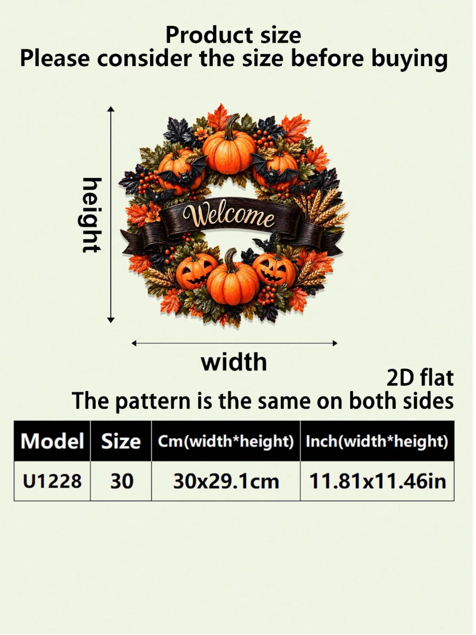 Halloween Pumpkin Wreath Metal Welcome Wall