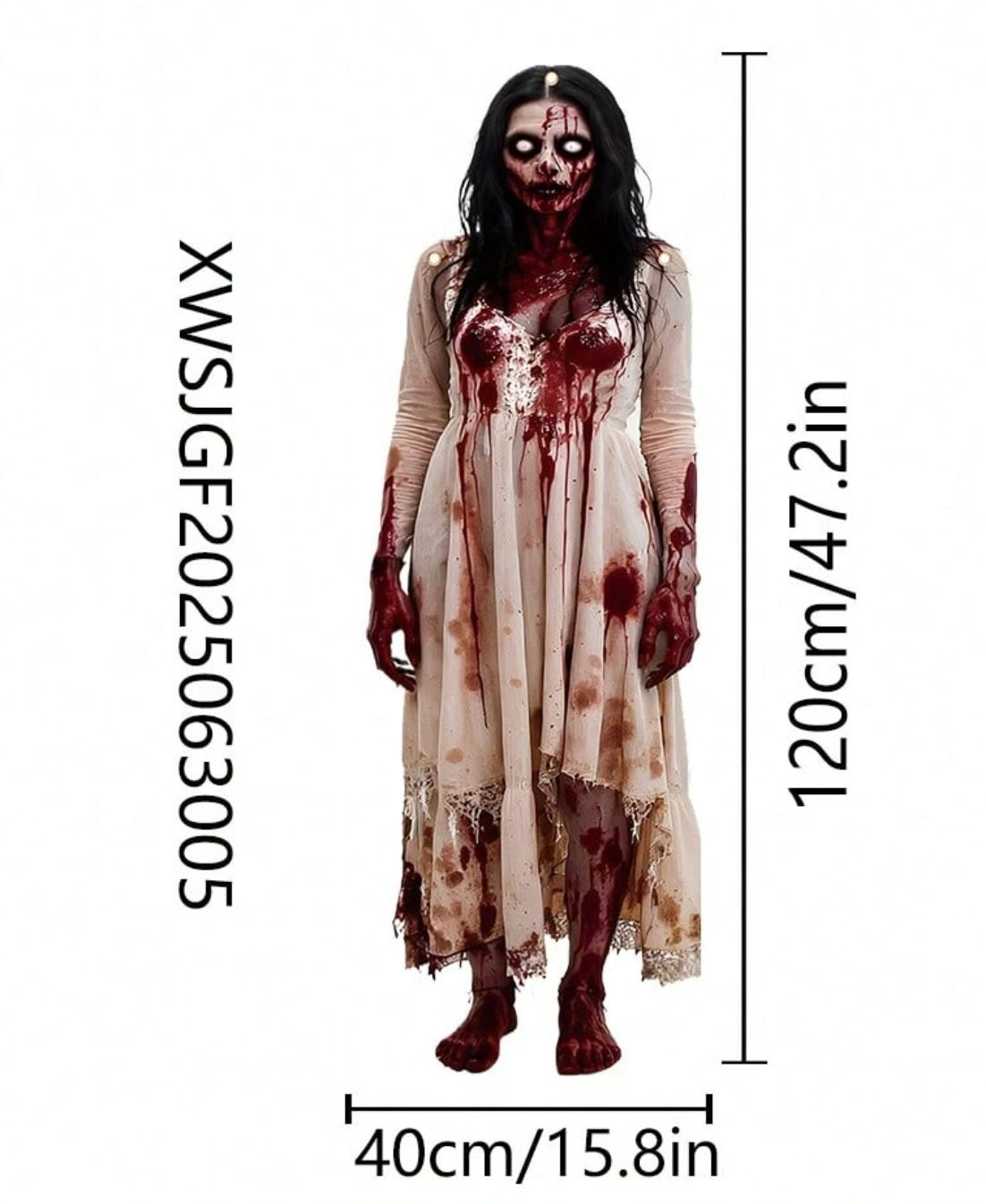 Oversized Hanging Zombie Woman Decoration