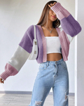 Colorblock Drop Shoulder Duster Cardigan
