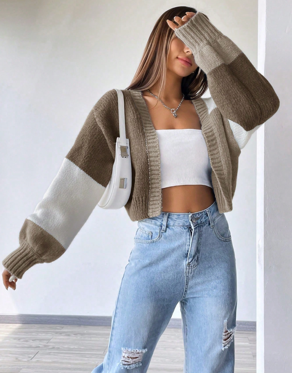 Colorblock Drop Shoulder Duster Cardigan