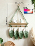 Handmade Woven Leaf Wall Hanging Shelf