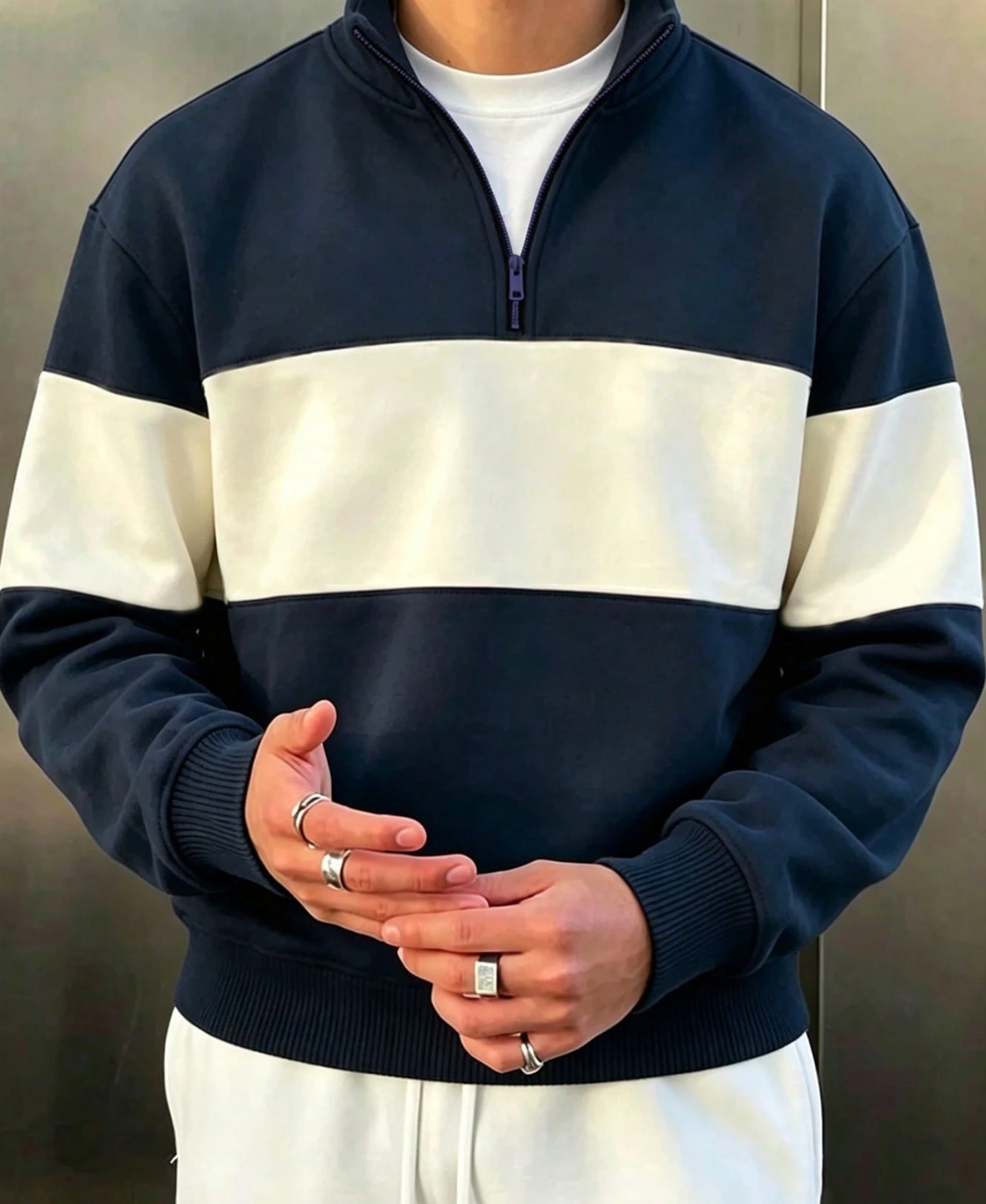 Half-Zip Long Sleeve Sweatshirt
