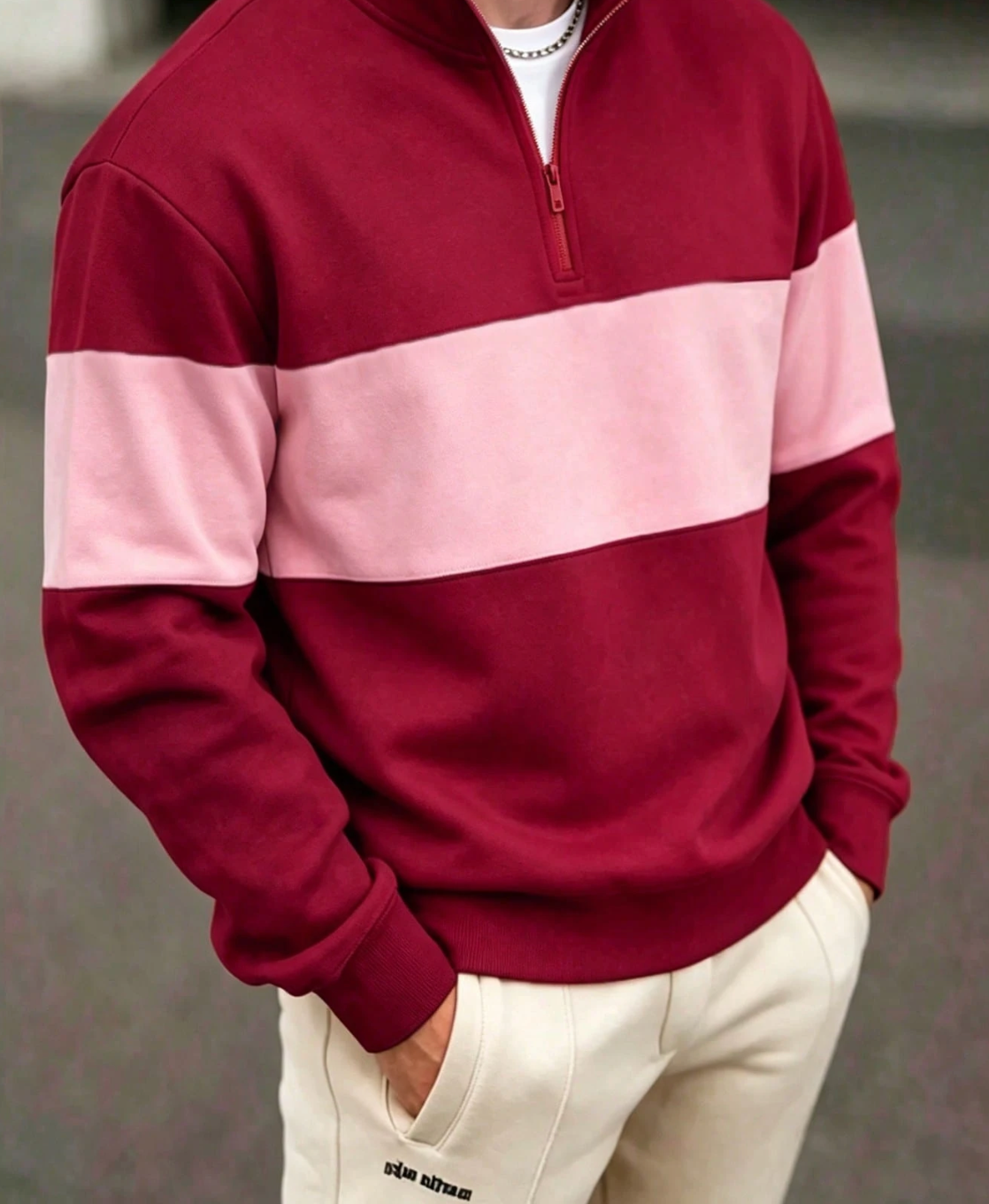 Half-Zip Long Sleeve Sweatshirt