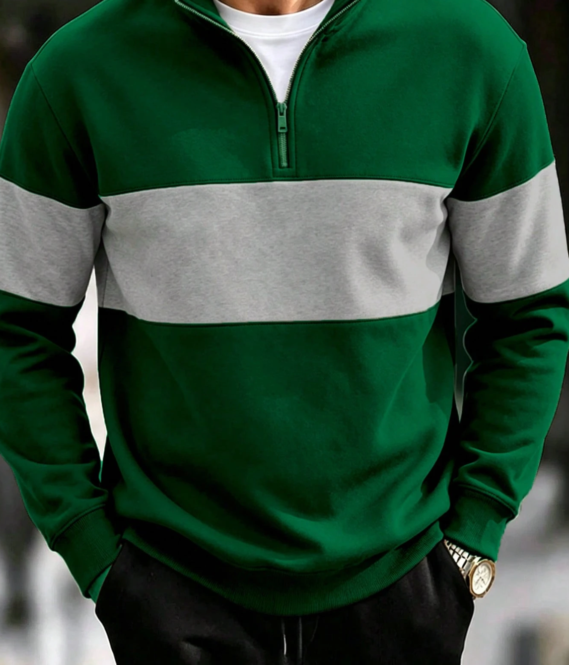 Half-Zip Long Sleeve Sweatshirt
