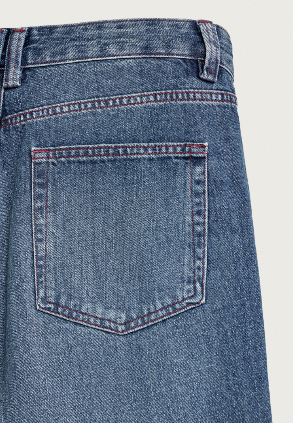 Contrast-Stitch Straight-Fit Jeans