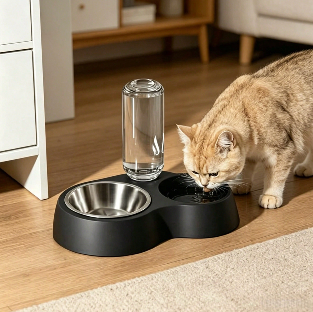 2-In-1 Stainless Steel Pet Food & Water Bowl