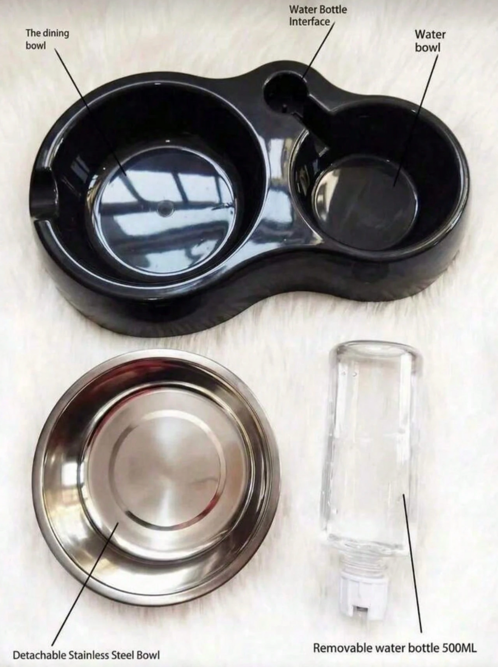 2-In-1 Stainless Steel Pet Food & Water Bowl