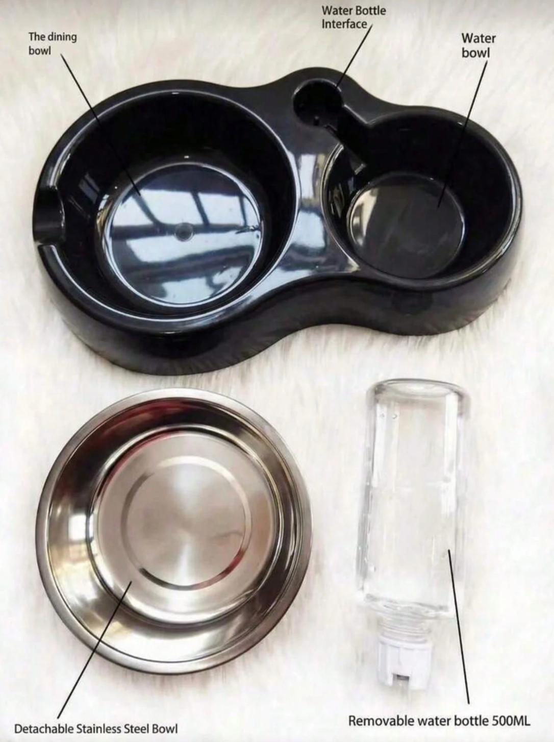 2-In-1 Stainless Steel Pet Food & Water Bowl