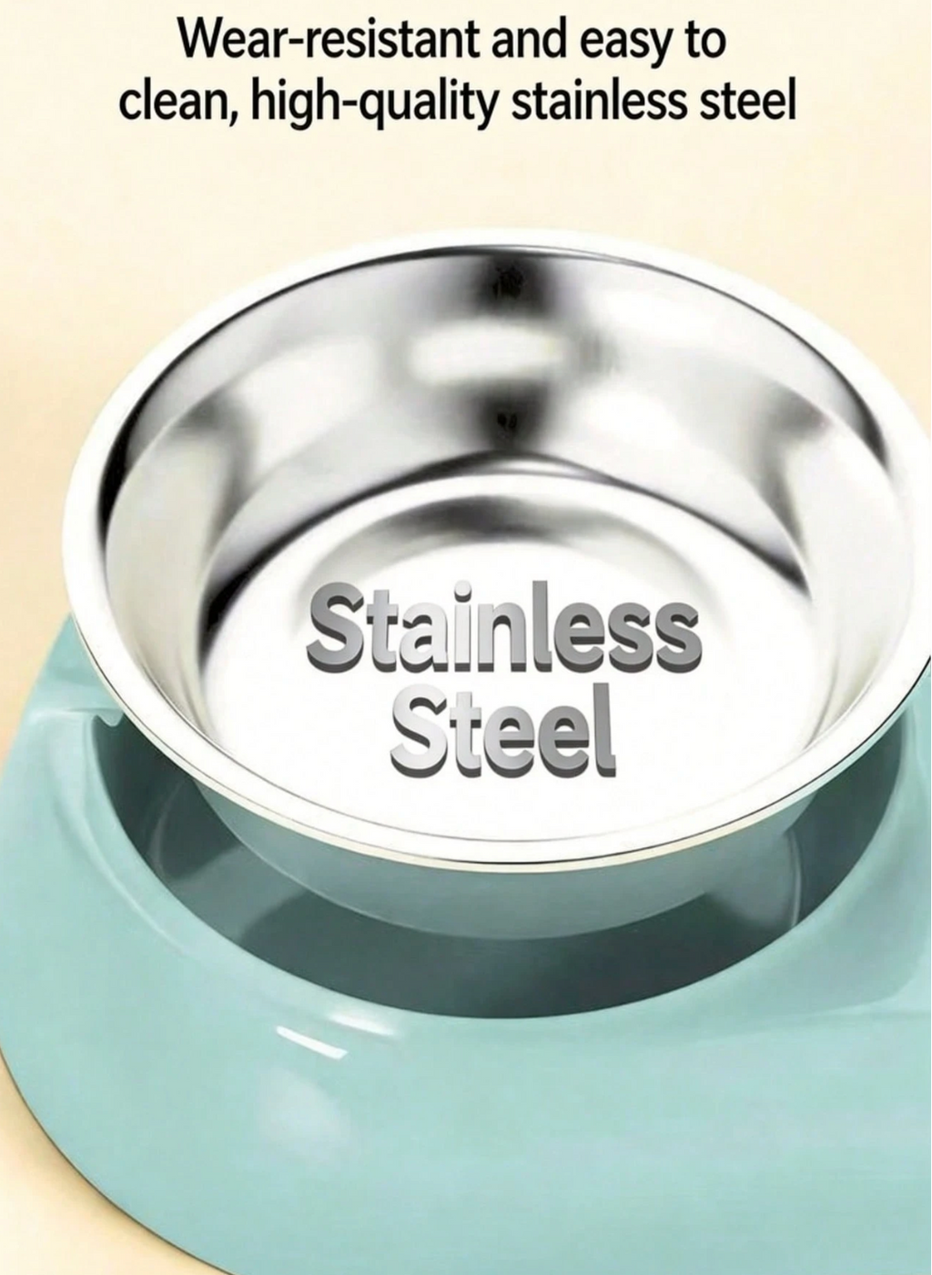 2-In-1 Stainless Steel Pet Food & Water Bowl