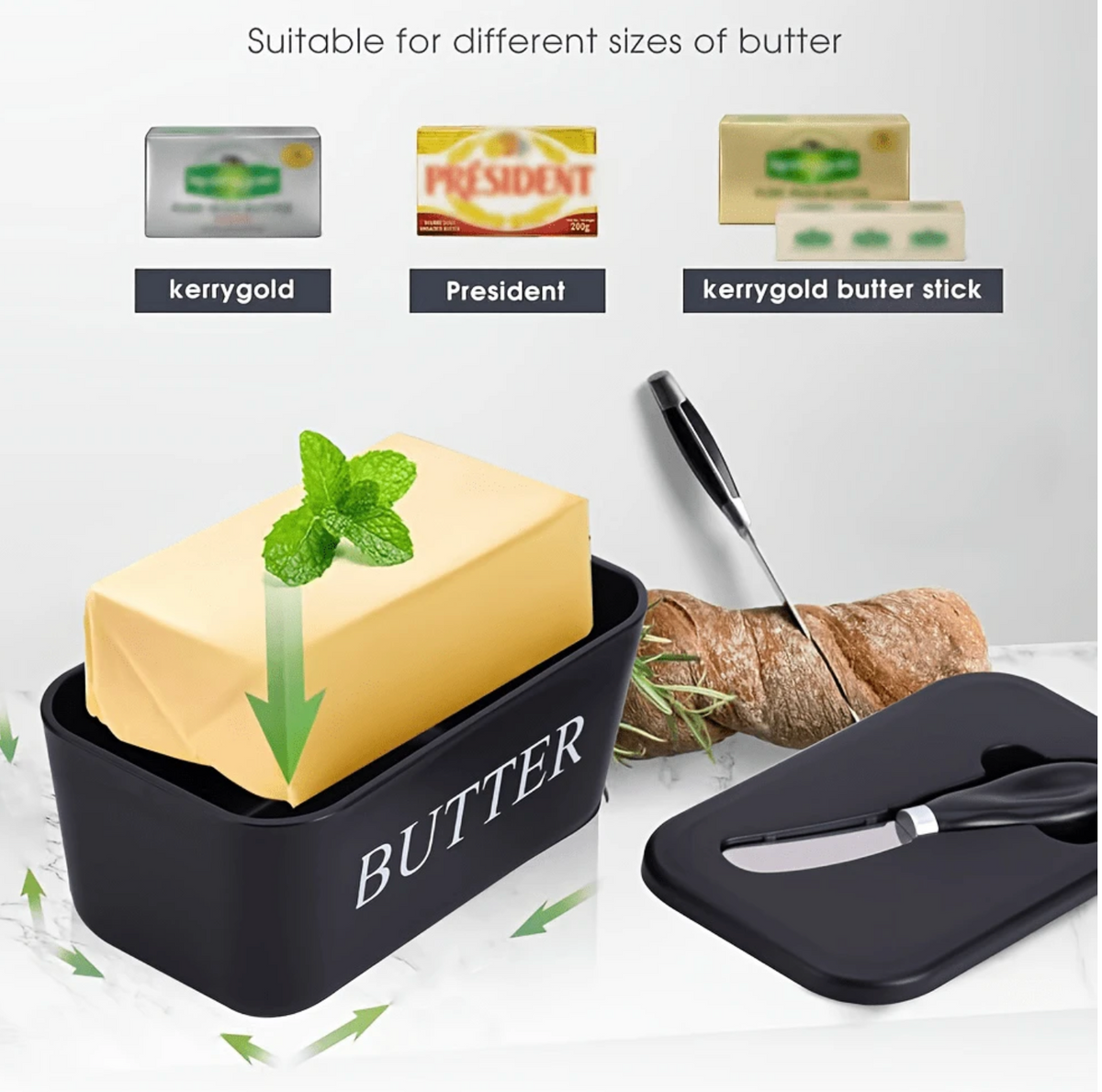 Butter Storage Dish With Lid & Butter Knife