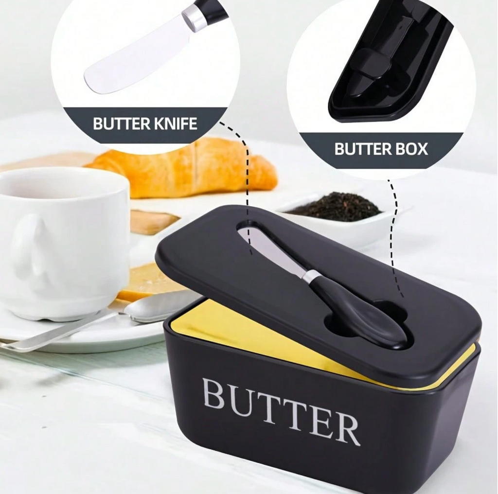 Butter Storage Dish With Lid & Butter Knife