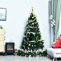 6ft Christmas Tree Unlit Artificial Spruce Full Tree W/ Easy Assembly, Solid Metal Legs, 1000 Tips, Green